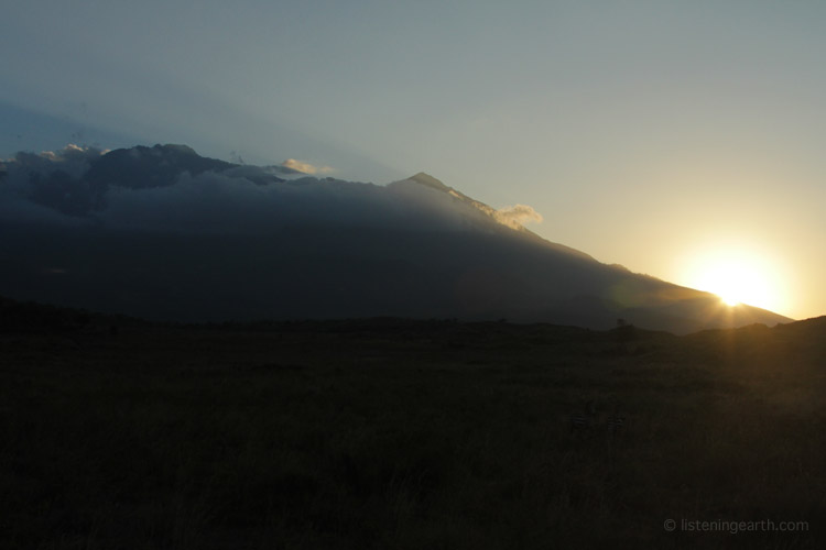 Mount Meru dominates the Arusha region, <br> and is a sister volcano to nearby Mount Kilimanjaro